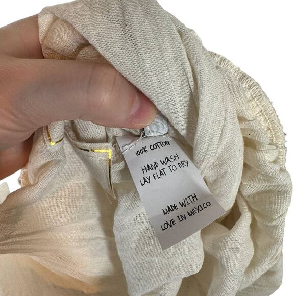 NWT Jen's Pirate Booty Mercury Blouse Jibarita Natural White Cotton Gauze Medium - Picture 9 of 10